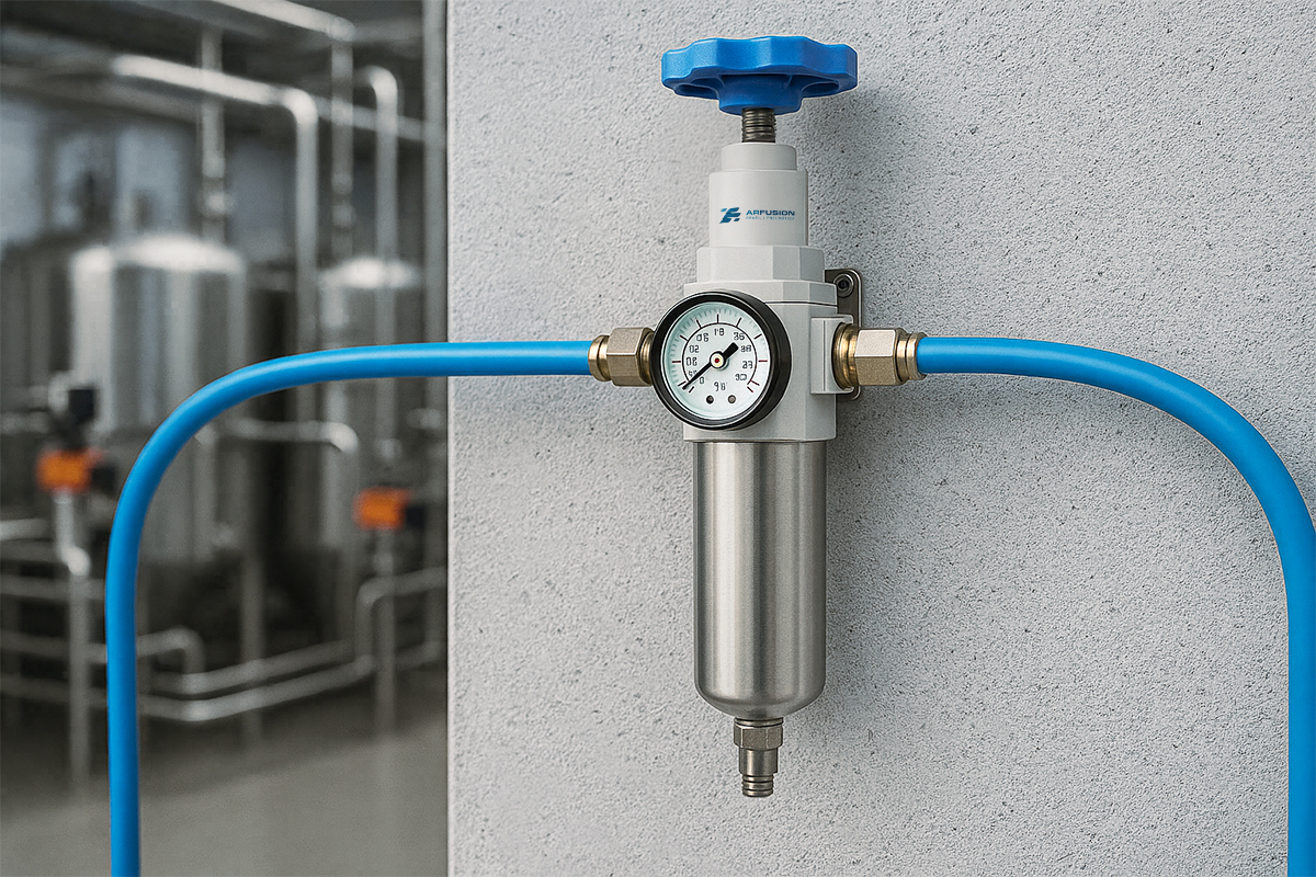 Filtro regulador de alta pressão FRA da Ar Fusion para controle, filtragem e robustez em linhas pneumáticas industriais
